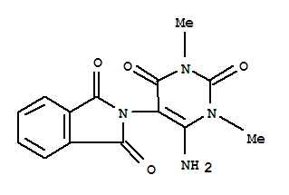 1H-isoindole-1,3(2h)-dione,2-(6-amino-1,2,3,4-tetrahydro-1,3-dimethyl-2,4-dioxo-5-pyrimidinyl)- Structure,34576-18-6Structure