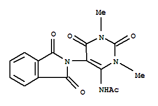 Acetamide,n-[5-(1,3-dihydro-1,3-dioxo-2h-isoindol-2-yl)-1,2,3,6-tetrahydro-1,3-dimethyl-2,6-dioxo-4-pyrimidinyl ]- Structure,34576-19-7Structure