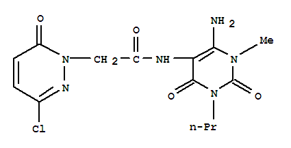 n-(6-氨基-1,2,3,4-四氢-1-甲基-2,4-二氧代-3-丙基-5-嘧啶)-3-氯-6-氧代-1(6H)-吡嗪乙酰胺结构式_346407-26-9结构式