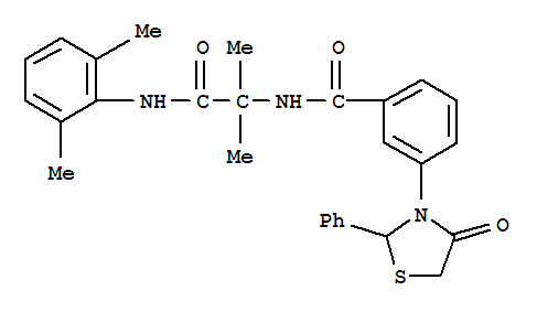 (9Ci)-N-[2-[(2,6-二甲基苯基)氨基]-1,1-二甲基-2-氧代乙基]-3-(4-氧代-2-苯基-3-噻唑啉基)-苯甲酰胺结构式_353507-09-2结构式