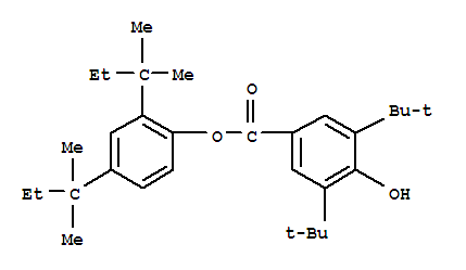 3,5-双(1,1-二甲基乙基)-4-羟基-苯甲酸-2,4-双(1,1-二甲基丙基)苯基酯结构式_35439-93-1结构式