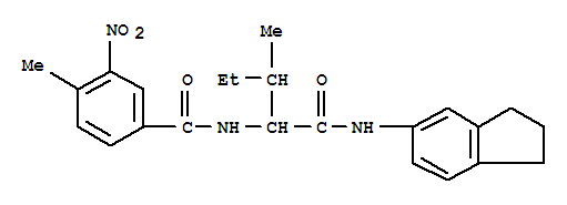 (9Ci)-N-[1-[[(2,3-二氢-1H-茚-5-基)氨基]羰基]-2-甲基丁基]-4-甲基-3-硝基-苯甲酰胺结构式_356054-66-5结构式