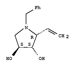 (2R,3S,4S)-(9Ci)-2-乙烯-1-(苯基甲基)-3,4-吡咯烷二醇结构式_357278-44-5结构式