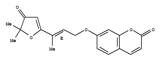 7-[[(2E)-3-(4,5-二氢-5,5-二甲基-4-氧代-2-呋喃)-2-丁烯-1-基]氧基]-2H-1-苯并吡喃-2-酮结构式_36413-91-9结构式