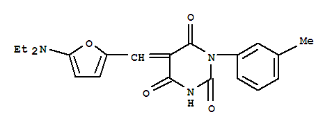 2,4,6(1H,3h,5h)-pyrimidinetrione,5-[[5-(diethylamino)-2-furanyl ]methylene]-1-(3-methylphenyl)- Structure,366460-23-3Structure