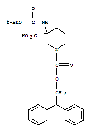 3-Boc-amino-1-fmoc-piperidine-3-carboxylic acid Structure,368866-19-7Structure