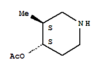 (3S,4S)-(9Ci)-3-甲基-4-羟基哌啶 乙酸酯(酯)结构式_373604-40-1结构式