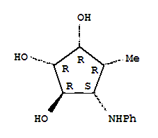 (1R,2R,3R,4R,5S)-(9Ci)-4-甲基-5-(苯基氨基)-1,2,3-环戊烷三醇结构式_374077-33-5结构式