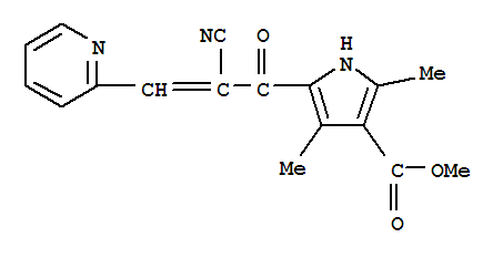 1H-pyrrole-3-carboxylicacid,5-[2-cyano-1-oxo-3-(2-pyridinyl)-2-propenyl ]-2,4-dimethyl-,methylester(9ci) Structure,379256-10-7Structure