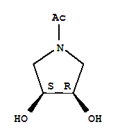 (3R,4S)-Rel-(9Ci)=1-乙酰基-3,4-吡咯烷二醇结构式_380357-17-5结构式