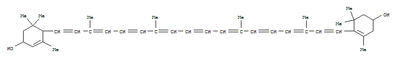 4-[(1E,3E,5E,7E,9E,11E,13E,15E,17E)-18-(4-羟基-2,6,6-三甲基-1-环己烯基)-3,7,12,16-四甲基十八碳-1,3,5,7,9,11,13,15,17-壬烯基]-3,5,5-三甲基环己-2-烯-1-醇结构式_38327-39-8结构式