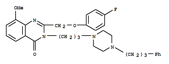 4(3H)-quinazolinone,2-[(4-fluorophenoxy)methyl ]-8-methoxy-3-[3-[4-(3-phenylpropyl)-1-piperazinyl ]propyl ]- Structure,387346-57-8Structure