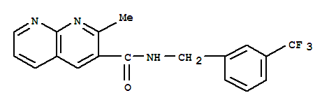 (9ci)-2-甲基-n-[[3-(三氟甲基)苯基]甲基]-1,8-萘啶-3-羧酰胺结构式_388565-50-2结构式