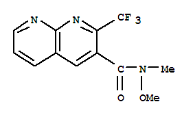 (9ci)-n-甲氧基-n-甲基-2-(三氟甲基)-1,8-萘啶-3-羧酰胺结构式_388565-51-3结构式