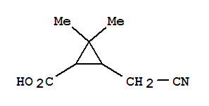 Cyclopropanecarboxylic acid,3-(cyanomethyl)-2,2-dimethyl-(9ci) Structure,388623-23-2Structure