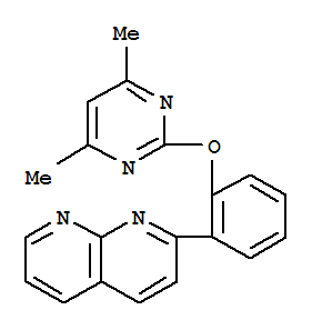 (9Ci)-2-[2-[(4,6-二甲基-2-嘧啶)氧基]苯基]-1,8-萘啶结构式_389117-50-4结构式