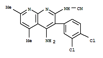 Cyanamide,[4-amino-3-(3,4-dichlorophenyl)-5,7-dimethyl-1,8-naphthyridin-2-yl ]-(9ci) Structure,393127-09-8Structure