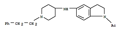 1-乙酰基-n-[1-(2-苯基乙基)哌啶-4-基]-吲哚-5-胺结构式_394653-85-1结构式