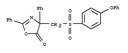 5(4H)-oxazolone,4-[[(4-phenoxyphenyl)sulfonyl ]methyl ]-2,4-diphenyl- Structure,397330-31-3Structure