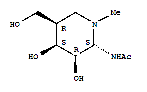 (9ci)-n-[(2s,3r,4s,5r)-3,4-二羟基-5-(羟基甲基)-1-甲基-2-哌啶基]-乙酰胺结构式_404384-93-6结构式