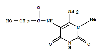 (9ci)-n-(6-氨基-1,2,3,4-四氢-1-甲基-2,4-二氧代-5-嘧啶)-2-羟基-乙酰胺结构式_409108-82-3结构式