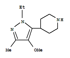 Piperidine, 4-(1-ethyl-4-methoxy-3-methyl-1h-pyrazol-5-yl)-(9ci) Structure,419571-67-8Structure