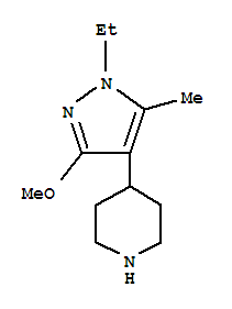 Piperidine, 4-(1-ethyl-3-methoxy-5-methyl-1h-pyrazol-4-yl)-(9ci) Structure,419571-78-1Structure