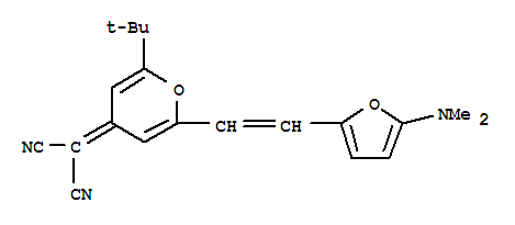 (9ci)-[2-[2-[5-(二甲基氨基)-2-呋喃]乙烯]-6-(1,1-二甲基乙基)-4H-吡喃-4-基]-丙二腈结构式_424835-57-4结构式