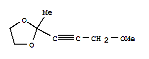 (9ci)-2-(3-甲氧基-1-丙炔)-2-甲基-1,3-二氧戊环结构式_43214-80-8结构式