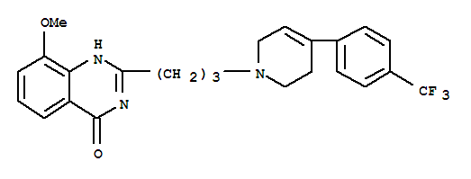 (9ci)-2-[3-[3,6-二氢-4-[4-(三氟甲基)苯基]-1(2H)-吡啶]丙基]-8-甲氧基-4(1H)-喹唑啉酮结构式_437996-35-5结构式