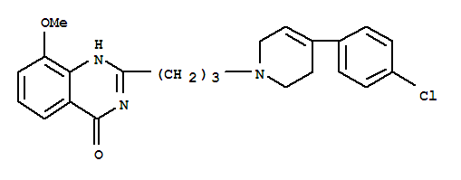 (9ci)-2-[3-[4-(4-氯苯基)-3,6-二氢-1(2H)-吡啶]丙基]-8-甲氧基-4(1H)-喹唑啉酮结构式_437996-36-6结构式