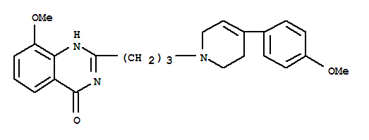 (9ci)-2-[3-[3,6-二氢-4-(4-甲氧基苯基)-1(2H)-吡啶]丙基]-8-甲氧基-4(1H)-喹唑啉酮结构式_437996-38-8结构式