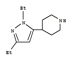 (9CI)-4-(1,3-二乙基-1H-吡唑-5-基)-哌啶结构式_442876-37-1结构式