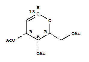 2,6-脱水-5-脱氧-D-阿拉伯糖-己-5-烯糖-6-13C 三乙酸酯结构式_478518-74-0结构式