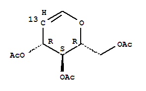 1,5-脱水-2-脱氧-D-阿拉伯糖-己-1-烯糖-2-13C 三乙酸酯结构式_478529-36-1结构式