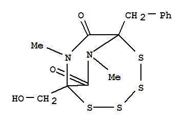 1-Hydroxymethyl-7,9-dimethyl-6-benzyl-2,3,4,5-tetrathia-7,9-diazabicyclo[4.2.2]decane-8,10-dione Structure,52748-85-3Structure