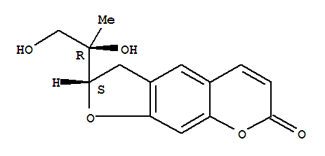 2-(1,2-二羟基-1-甲基乙基)-2,3-二氢-7h-呋喃并[3,2-g][1]苯并吡喃-7-酮结构式_54854-90-9结构式