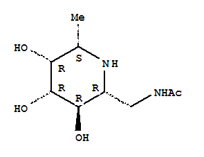 (9ci)-n-[[(2r,3r,4r,5r,6s)-3,4,5-三羟基-6-甲基-2-哌啶基]甲基]-乙酰胺结构式_637772-10-2结构式