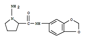 (9ci)-1-氨基-n-1,3-苯并二氧杂环戊烯-5-基-2-吡咯烷羧酰胺结构式_638207-57-5结构式