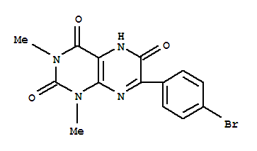 2,4,6(3H)-pteridinetrione, 7-(4-bromophenyl)-1,5-dihydro-1,3-dimethyl- Structure,65158-49-8Structure