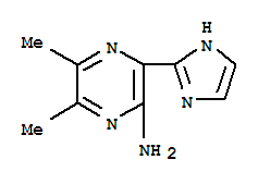 (9CI)-3-(1H-咪唑-2-基)-5,6-二甲基-吡嗪胺结构式_65409-30-5结构式