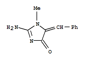 4H-imidazol-4-one,2-amino-1,5-dihydro-1-methyl-5-(phenylmethylene)- Structure,6964-11-0Structure