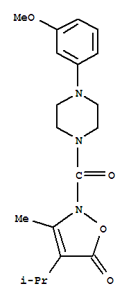 (9ci)-1-(3-甲氧基苯基)-4-[[3-甲基-4-(1-甲基乙基)-5-氧代-2(5h)-异噁唑基]羰基]-哌嗪结构式_706804-23-1结构式