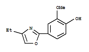 (9CI)-4-(4-乙基-2-噁唑)-2-甲氧基-苯酚结构式_724467-49-6结构式