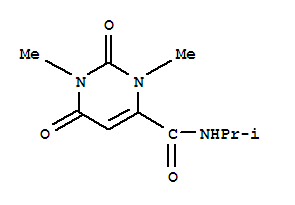 (9ci)-1,2,3,6-四氢-1,3-二甲基-n-(1-甲基乙基)-2,6-二氧代-4-嘧啶羧酰胺结构式_725692-75-1结构式