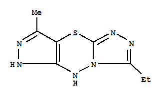 (9ci)-3-乙基-5,6-二氢-8-甲基-吡唑并[3,4-e]-1,2,4-噻唑并[3,4-b][1,3,4]噻二嗪结构式_729553-86-0结构式