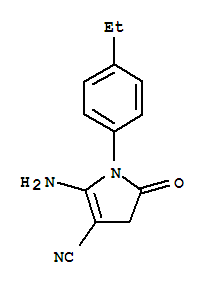 (9ci)-2-氨基-1-(4-乙基苯基)-4,5-二氢-5-氧代-1H-吡咯-3-甲腈结构式_732291-60-0结构式