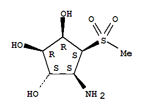 1,2,3-Cyclopentanetriol, 4-amino-5-(methylsulfonyl)-, [1r-(1alpha,2alpha,3b篓娄ta,4alpha,5alpha)]-(9ci) Structure,737733-18-5Structure