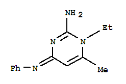 (9ci)-1-乙基-1,4-二氢-6-甲基-4-(苯基亚氨基)-2-嘧啶胺结构式_743392-52-1结构式