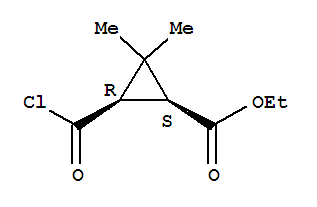 顺式-(9ci)-3-(氯羰基)-2,2-二甲基-环丙烷羧酸乙酯结构式_74408-49-4结构式